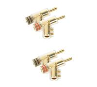 Operitacx 4 pcs Gold Plated Solder Banana Plug Speaker Wire Connectors Right Angle Terminal for Amplifier Sound System Durable Cable Adapter