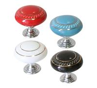 Operitacx 4 pcs Manicure Toilet Button Knobs Round Handles for Easy Operation Practical Flush Press Button for Women Stylish Bathroom Decor Red Blue Black White