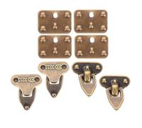 Operitacx 4 Sets Mini Suitcase Clasps Metal Box Feet Locks with Antique Copper Finish, Small Jewelry Travel Case Accessories for Dollhouse, DIY Handcraft Supplies for Tiny Luggage