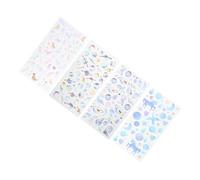 Operitacx 4 Sheets Decorative Decals Crystal Epoxy Stickers for Mobile Phones Diaries Scrapbooks Cartoon DIY Phone Decals with Fantasy Unicorn Star Cat Cat Alien Planet Diary Designs for