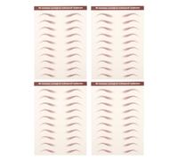 Operitacx 4 Sheets Realistic 3d Waterproof Eyebrow Stickers Natural Adhesive, Sweatproof Eye Brow Transfer Stickers for Women, Hair-like Temporary Fake Eyebrows Water Transfer Technology