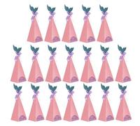 Operitacx 40pcs Mermaid Shape Candy Boxes Pink Paper Pointed Cone Candy Storage Container with Purple Bowknot for Wedding and Party Favour Wrapping Supplies