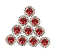 Operitacx 40pcs Red Rhinestones for DIY Crafting Round Flatback Embellishments Easy to Apply Sparkling Gems for Jewelry Making Headdress Nail Art Versatile Decoration Accessories