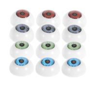 Operitacx 40pcs Round Plastic Eyes for Crafts Durable Crochet Animal Eyes Stuffed Doll Accessories Realistic Handmade Puppet Making Supplies with Blue Brown Gray Green