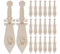 Operitacx 40pcs Unfinished Pirates Wooden Cutouts DIY Imitation Wood Discs Khaki Color Creative Pirate Design Unique Shape Pure Unfinished Wood Wooden Craft Supplies for Art Projects Parent