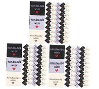 Operitacx 450 Pcs Clothing Labels DIY Sewing Tags for Garments Decorative Collar Tags Light Yellow White Black Compact and Practical for Handmade Clothes