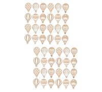 Operitacx 48 pcs Unfinished Hot Air Balloon Wooden Cutouts Smooth Edges Durable Natural Wood Slices for DIY Crafts Painting Gifts and Party Decorations