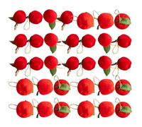Operitacx 48pcs Red Mini Apple Shaped Hanging Ornaments Made of Foam Rope, Easy Hanging Solution and Resilient Design, Classic Festive Element for Home and Back to School Decorations