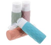 Operitacx 4pcs 100ml Travel Bottles Set Silicone Refillable Squeezable Shampoo and Conditioner Bottles with Easy Dispensing Mechanism for On-the-go Use