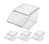 Operitacx 4pcs Acrylic Tea Bag Organizer Set with Large Open Design and Lid, Simple and Generous Desktop Storage Box for Office and Kitchen Use