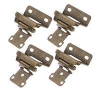 Operitacx 4pcs Antique Self Closing Cabinet Hinges for Kitchen Cupboards Decorative Overlay Soft Close Hinges with Rounded Corners Spring Loaded Hardware for Wardrobes and Bathroom Lockers