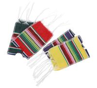 Operitacx 4pcs Assorted Color Cotton Bottle Covers for Beer and Wine Bottles, Unique Mexican Style Party Decoration and Photo Props, for Carnival Parties and Cinco De Mayo Celebrations