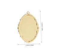 Operitacx 4pcs Baroque Pearl Oval Pendant Trays Bezel Blanks Metal Jewelry Findings Frame Base for DIY Necklace Crafting Making Accessories Golden