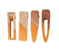 Operitacx 4pcs Chic Bobby Barrettes Hairpins Retro Acrylic and Wood Lightweight Comfortable Hair Clips for Women Ladies Party Wedding