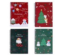 Operitacx 4pcs Christmas Notebook Cute Notebook Spiral Cover Christmas Stationery s Lined Travel Coil Book Mini Paper Student Memorandum