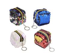 Operitacx 4pcs Coin Bag Packet Lightweight Portable Change Pouch with Lovely Appearance in Red Blue Pink Black for Daily Occasions