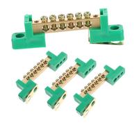 Operitacx 4pcs Copper Ground Bar Terminal Block for Power Distribution Copper Bus Bar with Plastic Insulation for Residential and Commercial Electrical Wiring