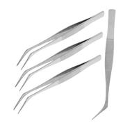 Operitacx 4Pcs Curved Precision Stainless Steel Tweezers Static Non Magnetic for Electronics Repair Jewelry Making Laboratory Work Durable Tine Design