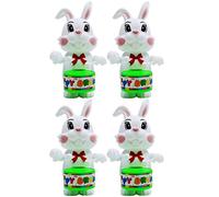 Operitacx 4pcs Drumming Bunny Easter Wind up Toys Bunny Drum Toy Rabbit Walking Toys Clockwork Wind up Rabbit Easter Basket Stuffers Kids Abs Beat The Drum Child Girl