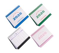 Operitacx 4pcs Flip Desk Calendar Standing Desktop Planner with Habit Tracker Compact Artistic Design English Layout for Office Professionals Goal Management