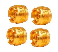 Operitacx 4pcs Gold Microphone Stand Thread Screw Adapter to Precision Fit Converter for Mic Clip Holder Nut Stable Secure Connection for Home Studio Broadcasting Live Shows