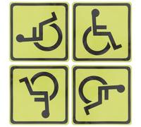 Operitacx 4pcs Handicap Wheelchair Symbol Stickers Paper Decals Highly Visible Safety Warning Signs for Disabled People Indoor Outdoor Use