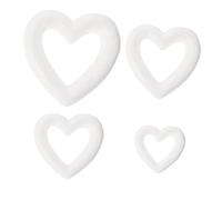 Operitacx 4pcs Heart Shaped Foam Models White DIY Crafts Decorations for Painting and Handmade Ornaments Polystyrene Heart Shapes 10cm 13.5cm 15cm 20cm Wedding Valentine Garland