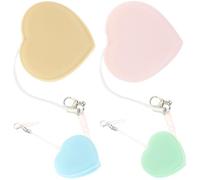 Operitacx 4pcs Heart-Shaped Macaron Lens Cleaners Portable Screen and Eyeglass Cleaning Cloths for Mobile Phones, Cameras, Electronic Devices - Cartoon Keychain, Random Colors