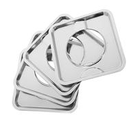 Operitacx 4pcs Heavy Duty Stainless Steel Square Gas Range Drip Pan Versatile Covers for Stove Eye Drip Pans Comprehensive Protection Against Oil and Food Residues