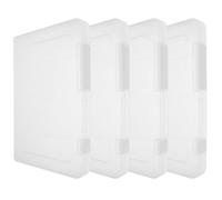 Operitacx 4pcs Large White A4 File Box Set 8.5" X 11" Plastic Document Storage Organizer Portable Paper Holder for Office and Home Filing