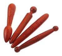 Operitacx 4pcs Massage Sticks Hand Massager Tool Multi-Functional Comfortable to Use Wooden Round Assorted Style for Legs and Hand, for Relaxation While Watching Tv Or Listening to Music,