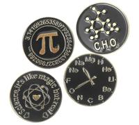 Operitacx 4pcs Metal Lapel Pin Math Science Symbol Brooches Classic Aesthetic Simple Alloy Enamel Clothes Decoration Not Easy to Deform Or Break Family Friends Use for Hat Scarf Dress Suit