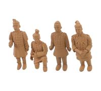 Operitacx 4pcs Mini Terracotta Warrior Statues Pvc Traditional Chinese Army Figurines for Desktop Display and Home Decor and Design