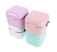 Operitacx 4pcs Nail Tool Drill Bits Cleaning Box with Drain Basket, Thickened Plastic Manicure Pedicure Storage Case, Nail Drill Storage Organizer for Salon and Home Use