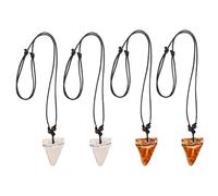 Operitacx 4pcs Necklace for Men with Adjustable Faux Bone Carving, Resin and Cotton Thread Choker Necklace, Hawaiian Beach Style for Travel and Special Occasions