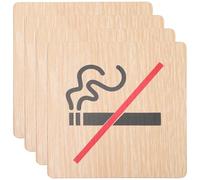 Operitacx 4pcs No Smoking Signs Wood Practical Non Fading Warning Boards for Schools and Restaurants Safety Compliance
