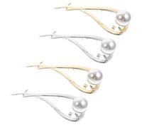 Operitacx 4pcs Pearl Hair Clips Hairpin Metal Fishtail Shaped Delicate Vintage Style Can Be Easily Opened Or Closed Does Not Damage Hair for Wife Girlfriend Daily Life with Pearl Charms