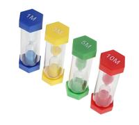 Operitacx 4pcs Plastic Sand Timers 1, 3, 5, 10 Minutes Countdown Tool and Students, Precise Timing Mini Sandglass for Home, School, Cooking, Time Management