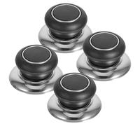 Operitacx 4pcs Pot Lid Replacement Knobs for Home Kitchens, Sturdy Phenolic Plastic and Stainless Steel Compact Handles, Heat Resistant Design to Reduce Risk of Burns, Stylish and Sleek