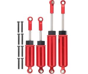 Operitacx 4pcs Rc Car Model Damper Shock Absorbers with Sturdy Aluminum Alloy Shell Design, Red Hydraulic Suspension Set that Reduces Vibration for Remote Control Vehicles