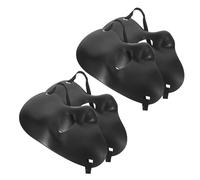 Operitacx 4pcs Retro Black Plastic Half Face for Men with Preinstalled Elastic Strap and Pressure-relief Design, for Gala Events and Cosplay Occasions, Classic Opera Style with Matte Finish