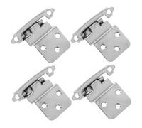 Operitacx 4pcs Self-Closing Invisible Insert Cabinet Door Hinges 1.5mm White Nickel Flush Mount for Kitchen, Wardrobe, and Living Room Cupboard Furniture