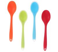 Operitacx 4pcs Silicone Cooking Spoon Set with Smooth Edges and Unique Design, Nonstick Mixing and Baking Spoons for Kitchen Use, Portable and Sturdy Utensils for Everyday Cooking