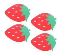 Operitacx 4pcs Silicone Strawberry Drink Coasters with Stability Features, Heat Protection and Anti-skid Design, Cup Mats for Home, Kitchen and Cafes