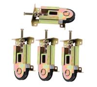 Operitacx 4pcs Sliding Door Window Pulley Furniture Barn Door Wheel Sliding Pulley Roller Track Rollers Closet Hardware Golden