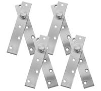 Operitacx 4pcs Stainless Steel Central Pivot Hinges for Cabinet Door and Rotation Folding Screen, Concealed Installation, Not Easy to Deform, Silver Hidden Door Hinge Hardware