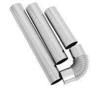 Operitacx 4pcs Stainless Steel Chimney Pipe Kit with Straight Tubes and Elbow Flue for Gas Fireplace Stove High Temperature Resistant Easy to Clean Corrosion Resistant Ventilation Extension