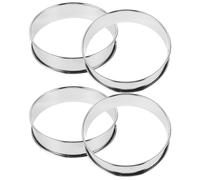 Operitacx 4pcs Stainless Steel Round Muffin Rings Baking Rings with Double Rolled Edges, Versatile Molds for Baking, User-Friendly Design for Professional and Novice Bakers