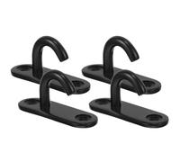 Operitacx 4pcs Stainless Steel Wall Mount Ceiling Hooks with U-Shaped Pad Eye Design, Quick Installation and Built to Last, for Swings and Walls, Sl lack Metal Hooks