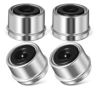 Operitacx 4pcs Trailer Hub Grease Cap with Rubber Dust Cover, Silver Metal | Replacement Cap for Trailer Hubs, Robust Construction, Effective Protection, Versatile Fit, Maintenance Made Easy